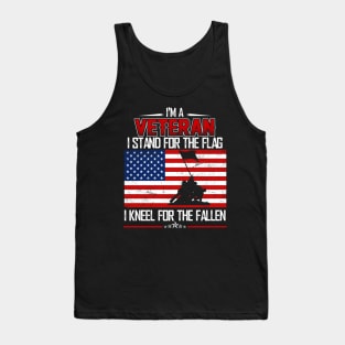 I'm A Veteran I Stand For The Flag I Kneel For The Fallen American Flag Tank Top